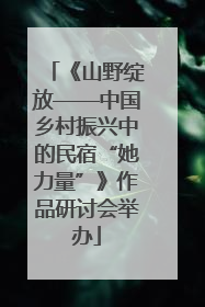 《山野绽放——中国乡村振兴中的民宿“她力量”》作品研讨会举办
