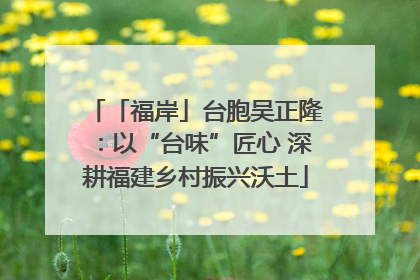 「福岸」台胞吴正隆：以“台味”匠心 深耕福建乡村振兴沃土