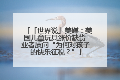 「世界说」美媒：美国儿童玩具涨价缺货 业者质问“为何对孩子的快乐征税？”