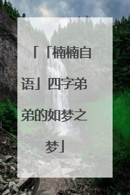 「楠楠自语」四字弟弟的如梦之梦