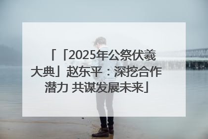 「2025年公祭伏羲大典」赵东平：深挖合作潜力 共谋发展未来