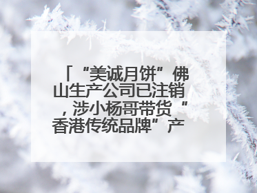 “美诚月饼”佛山生产公司已注销，涉小杨哥带货“香港传统品牌”产地争议事件