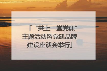“共上一堂党课”主题活动暨党建品牌建设座谈会举行