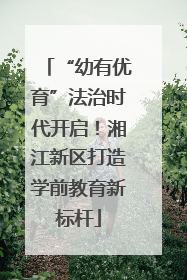 “幼有优育”法治时代开启！湘江新区打造学前教育新标杆
