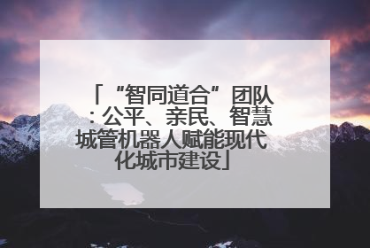 “智同道合”团队：公平、亲民、智慧城管机器人赋能现代化城市建设