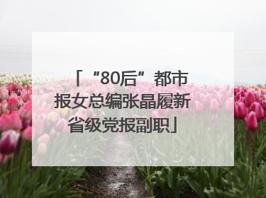 “80后”都市报女总编张晶履新省级党报副职
