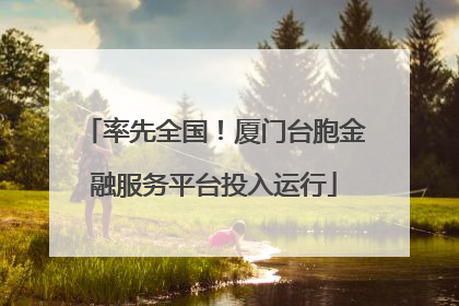 率先全国！厦门台胞金融服务平台投入运行