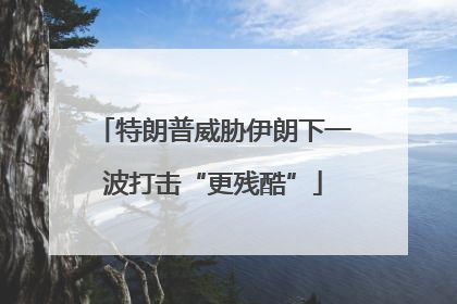 特朗普威胁伊朗下一波打击“更残酷”