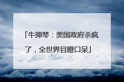 牛弹琴：美国政府杀疯了，全世界目瞪口呆