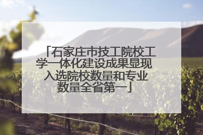 石家庄市技工院校工学一体化建设成果显现 入选院校数量和专业数量全省第一