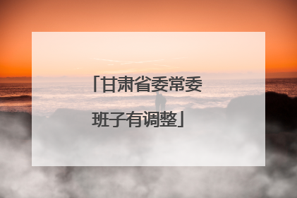 甘肃省委常委班子有调整