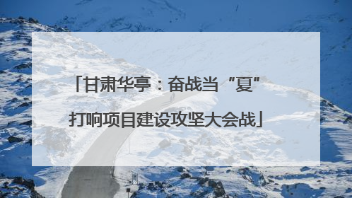 甘肃华亭：奋战当“夏” 打响项目建设攻坚大会战