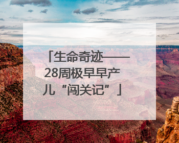 生命奇迹——28周极早早产儿“闯关记”