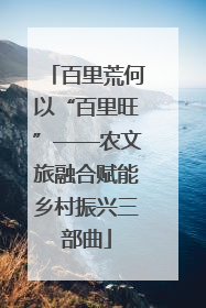 百里荒何以“百里旺”——农文旅融合赋能乡村振兴三部曲