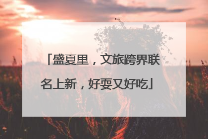 盛夏里，文旅跨界联名上新，好耍又好吃