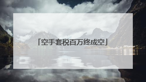 空手套税百万终成空