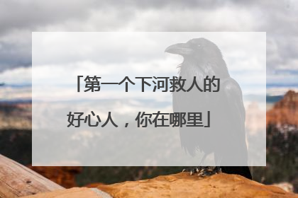 第一个下河救人的好心人，你在哪里