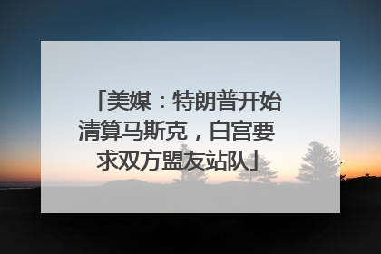 美媒：特朗普开始清算马斯克，白宫要求双方盟友站队