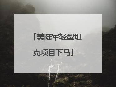 美陆军轻型坦克项目下马