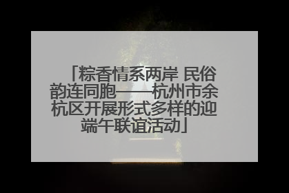 粽香情系两岸 民俗韵连同胞——杭州市余杭区开展形式多样的迎端午联谊活动