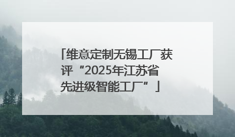 维意定制无锡工厂获评“2025年江苏省先进级智能工厂”
