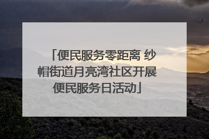 便民服务零距离 纱帽街道月亮湾社区开展便民服务日活动