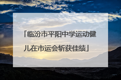 临汾市平阳中学运动健儿在市运会斩获佳绩