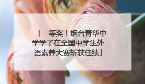 一等奖！烟台青华中学学子在全国中学生外语素养大赛斩获佳绩