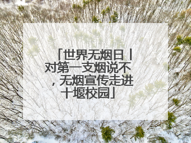 世界无烟日丨对第一支烟说不，无烟宣传走进十堰校园