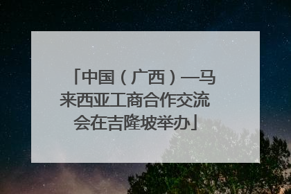 中国（广西）—马来西亚工商合作交流会在吉隆坡举办