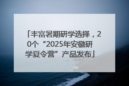 丰富暑期研学选择，20个“2025年安徽研学夏令营”产品发布