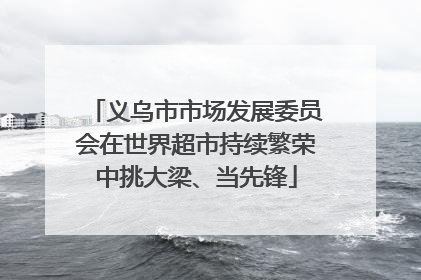 义乌市市场发展委员会在世界超市持续繁荣中挑大梁、当先锋