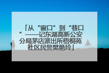从“窗口”到“巷口”——记东湖高新公安分局茅店派出所梧桐苑社区民警樊艳玲