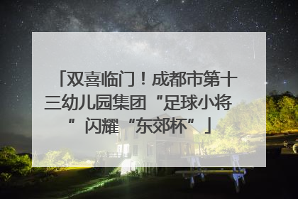 双喜临门！成都市第十三幼儿园集团“足球小将”闪耀“东郊杯”