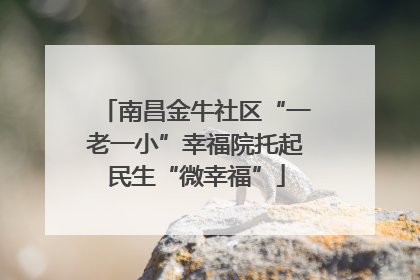 南昌金牛社区“一老一小”幸福院托起民生“微幸福”