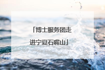 博士服务团走进宁夏石嘴山