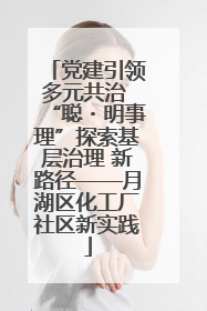 党建引领多元共治 “聪・明事理”探索基层治理 新路径——月湖区化工厂社区新实践