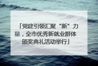 党建引领汇聚“新”力量，全市优秀新就业群体颁奖典礼活动举行