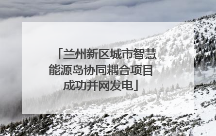 兰州新区城市智慧能源岛协同耦合项目成功并网发电