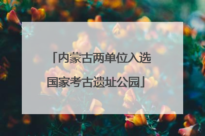 内蒙古两单位入选国家考古遗址公园