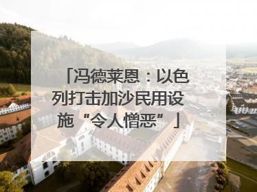 冯德莱恩：以色列打击加沙民用设施“令人憎恶”