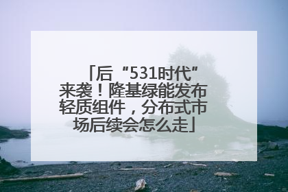 后“531时代”来袭！隆基绿能发布轻质组件，分布式市场后续会怎么走