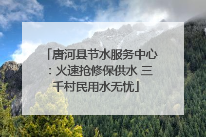 唐河县节水服务中心：火速抢修保供水 三千村民用水无忧