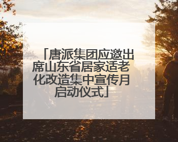 唐派集团应邀出席山东省居家适老化改造集中宣传月启动仪式