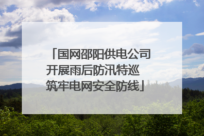 国网邵阳供电公司开展雨后防汛特巡 筑牢电网安全防线