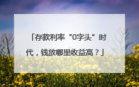存款利率“0字头”时代，钱放哪里收益高？