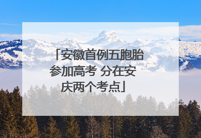 安徽首例五胞胎参加高考 分在安庆两个考点