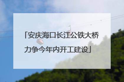安庆海口长江公铁大桥力争今年内开工建设