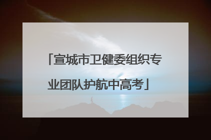 宣城市卫健委组织专业团队护航中高考