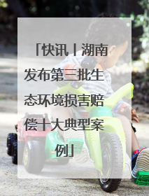 快讯丨湖南发布第三批生态环境损害赔偿十大典型案例